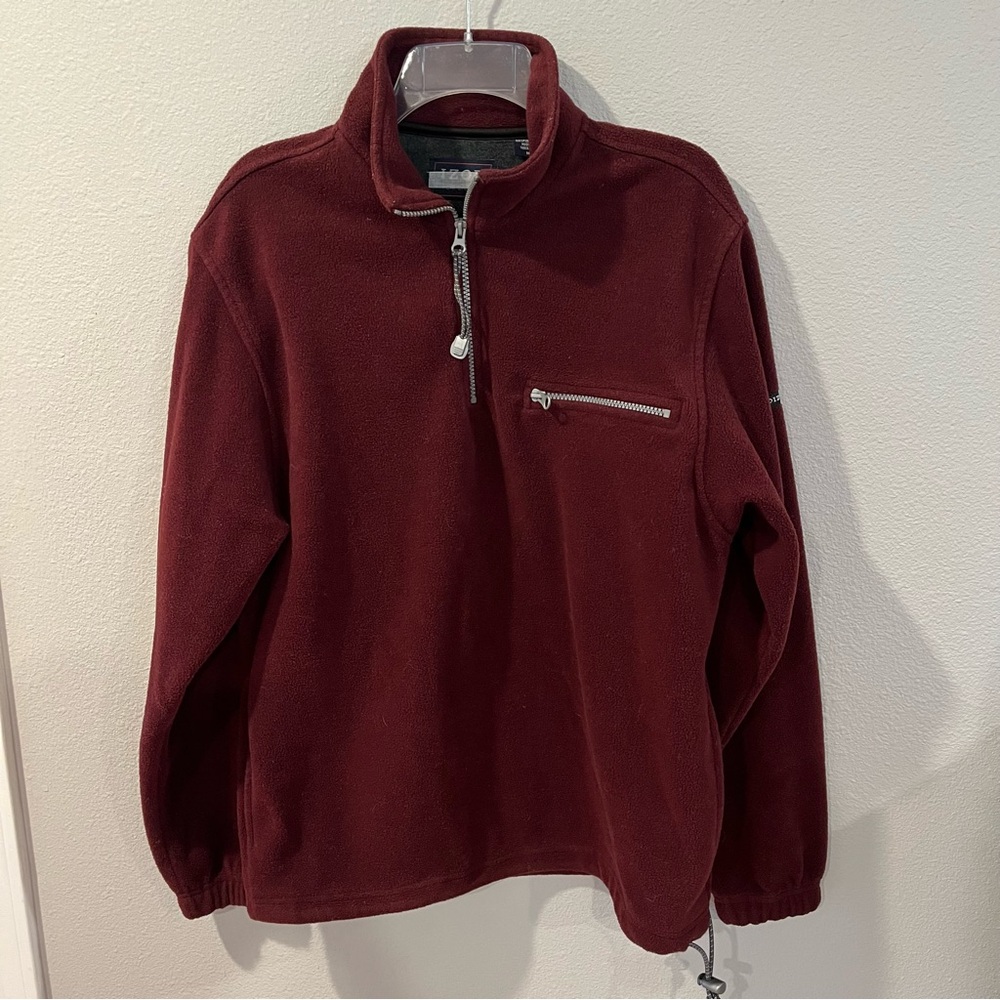 Izod Men's Maroon Zip-Up performance pullover